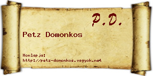 Petz Domonkos névjegykártya